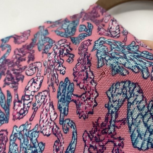 SIMPLY SOUTHERN OS Seahorse Print Cover Up Kimono Nautical Preppy One Size - Picture 5 of 8